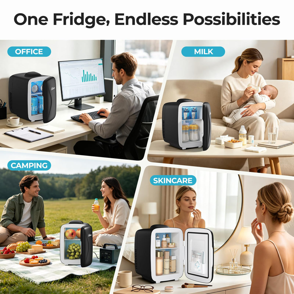 4L 6 Can Portable Mini Fridge H3721
