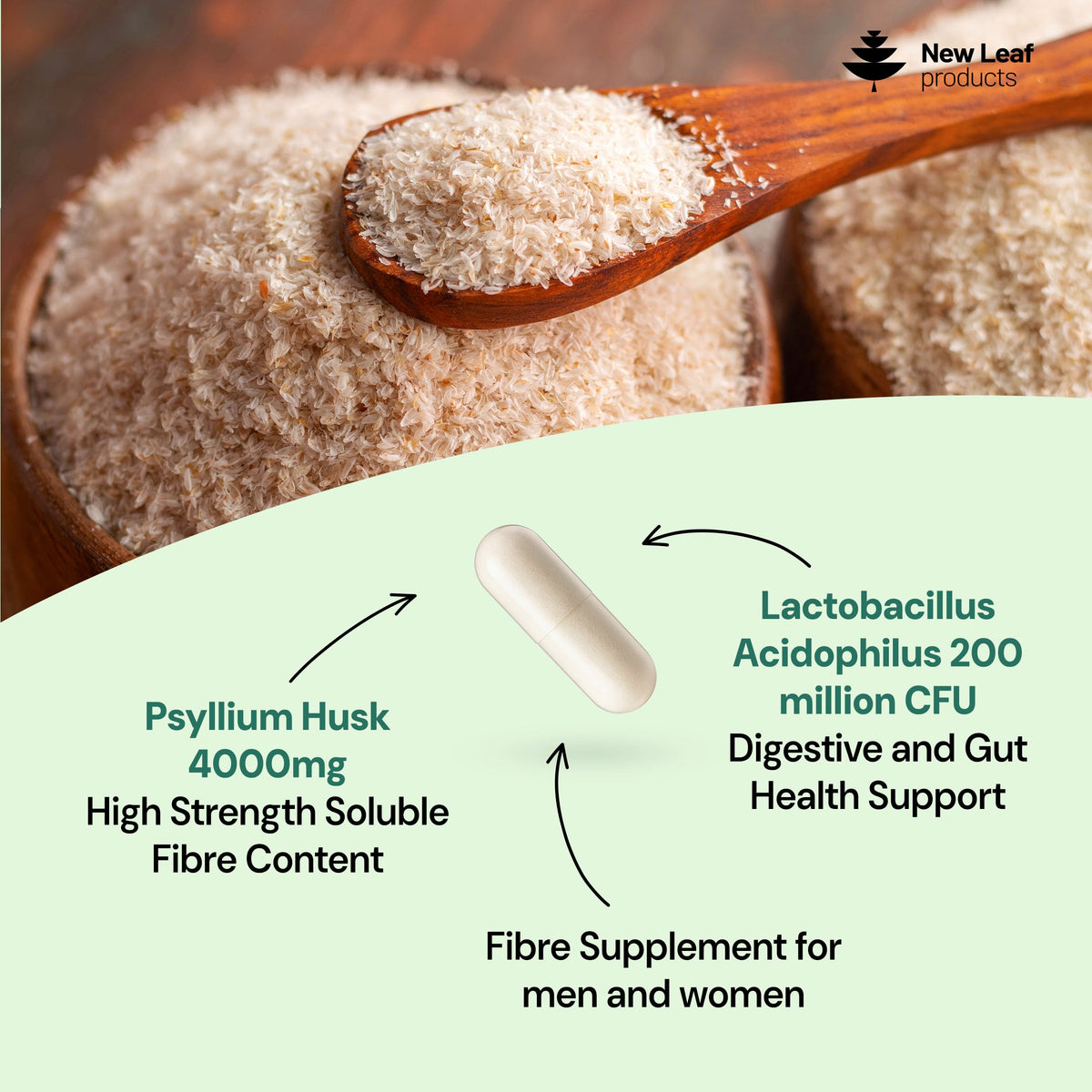 Psyllium Husk Capsules with Acidophilus Fibre Supplement L447129
