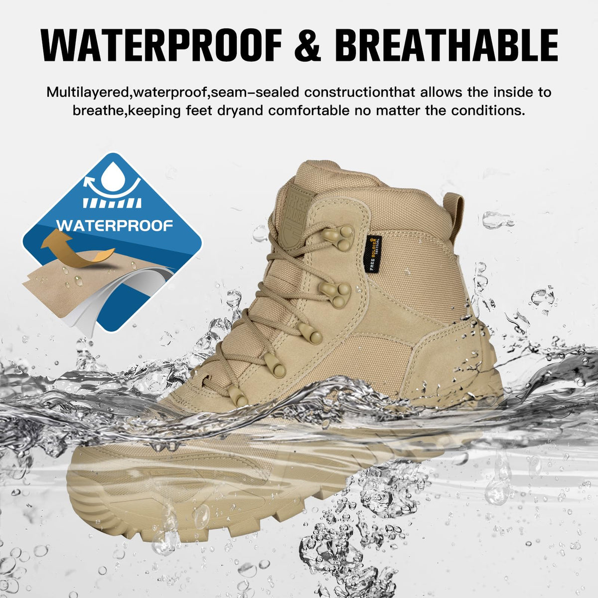 Waterproof Lightweight Tactical Work Boots Y10100