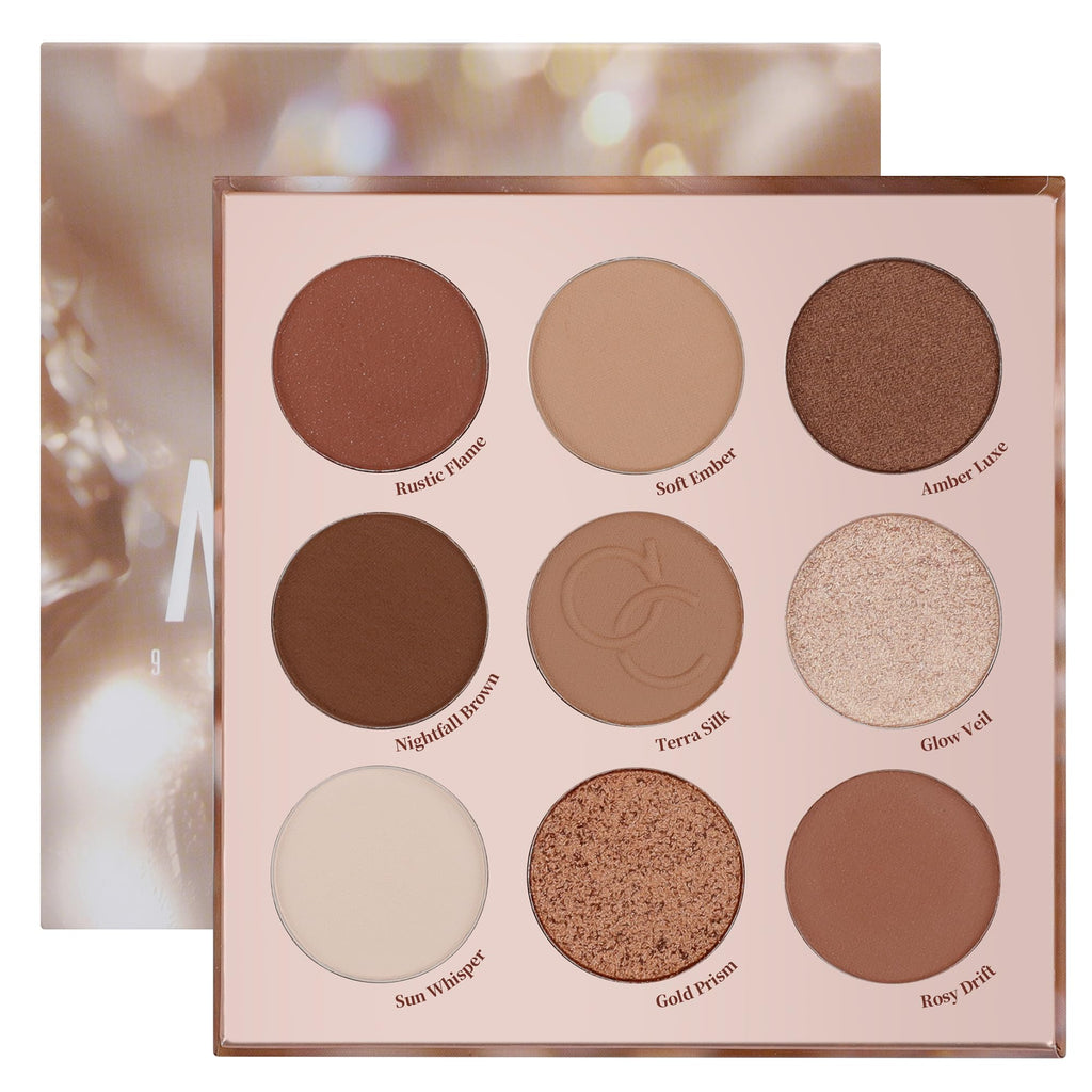 9 Colors Brown & Copper Eyeshadow Palette with Matte & Shimmer Finishes R669349