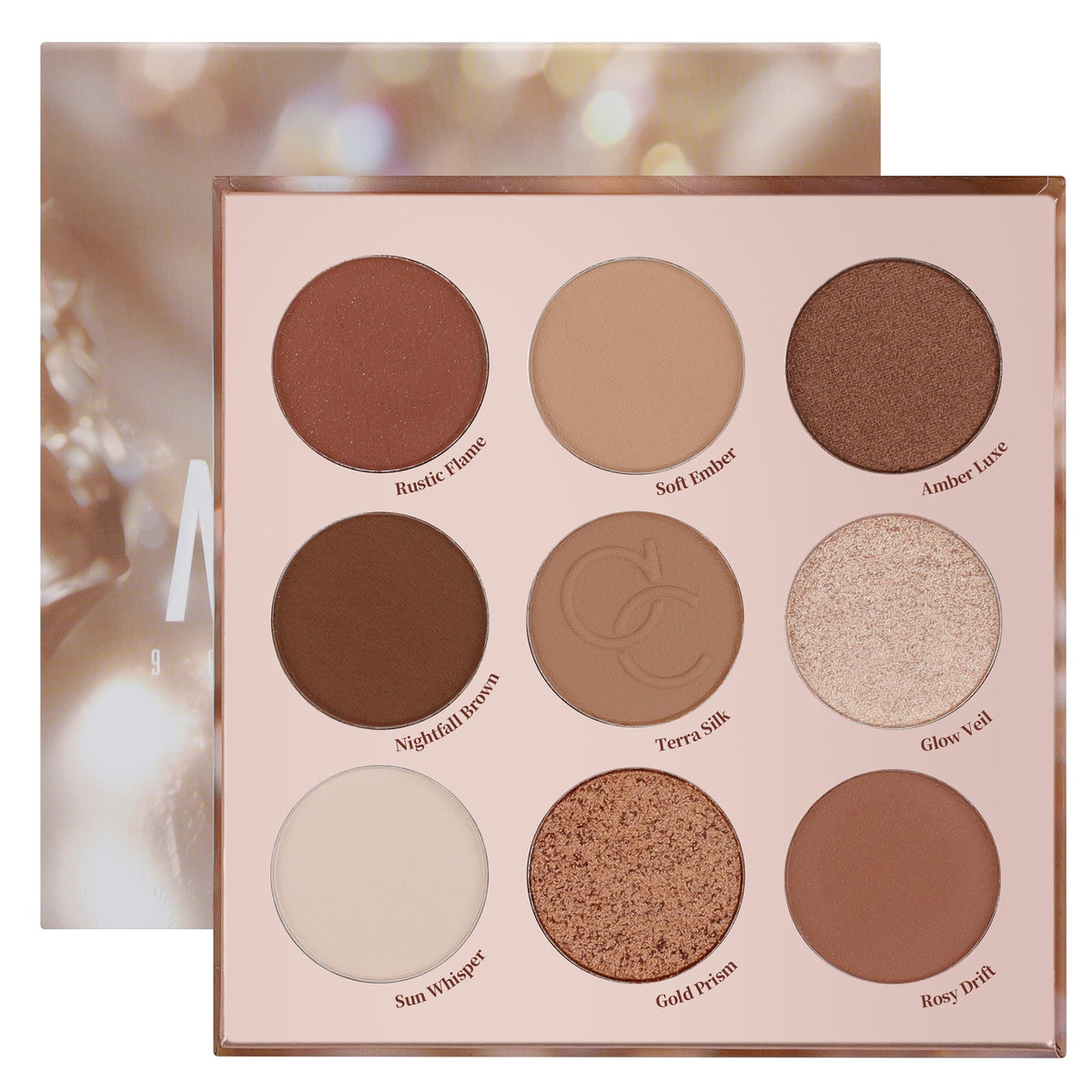 9 Colors Brown & Copper Eyeshadow Palette with Matte & Shimmer Finishes R669349