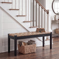 46-Inch Acacia Wood Entryway Bench with Woven Seagrass Seat Z4139