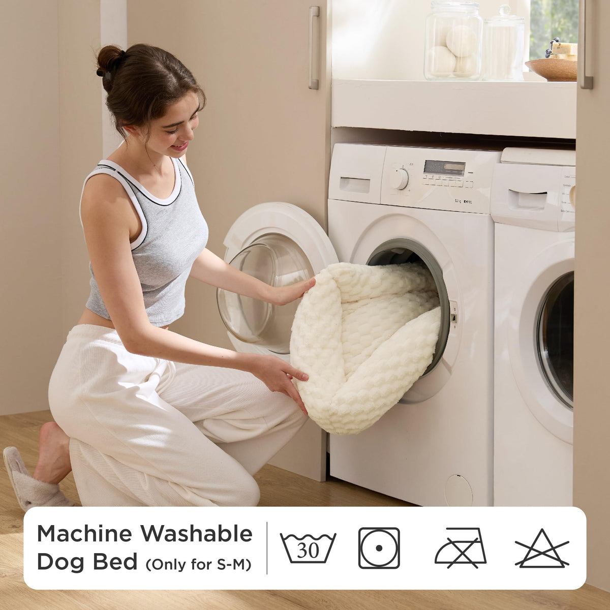 Washable Fluffy Dog Bed I413