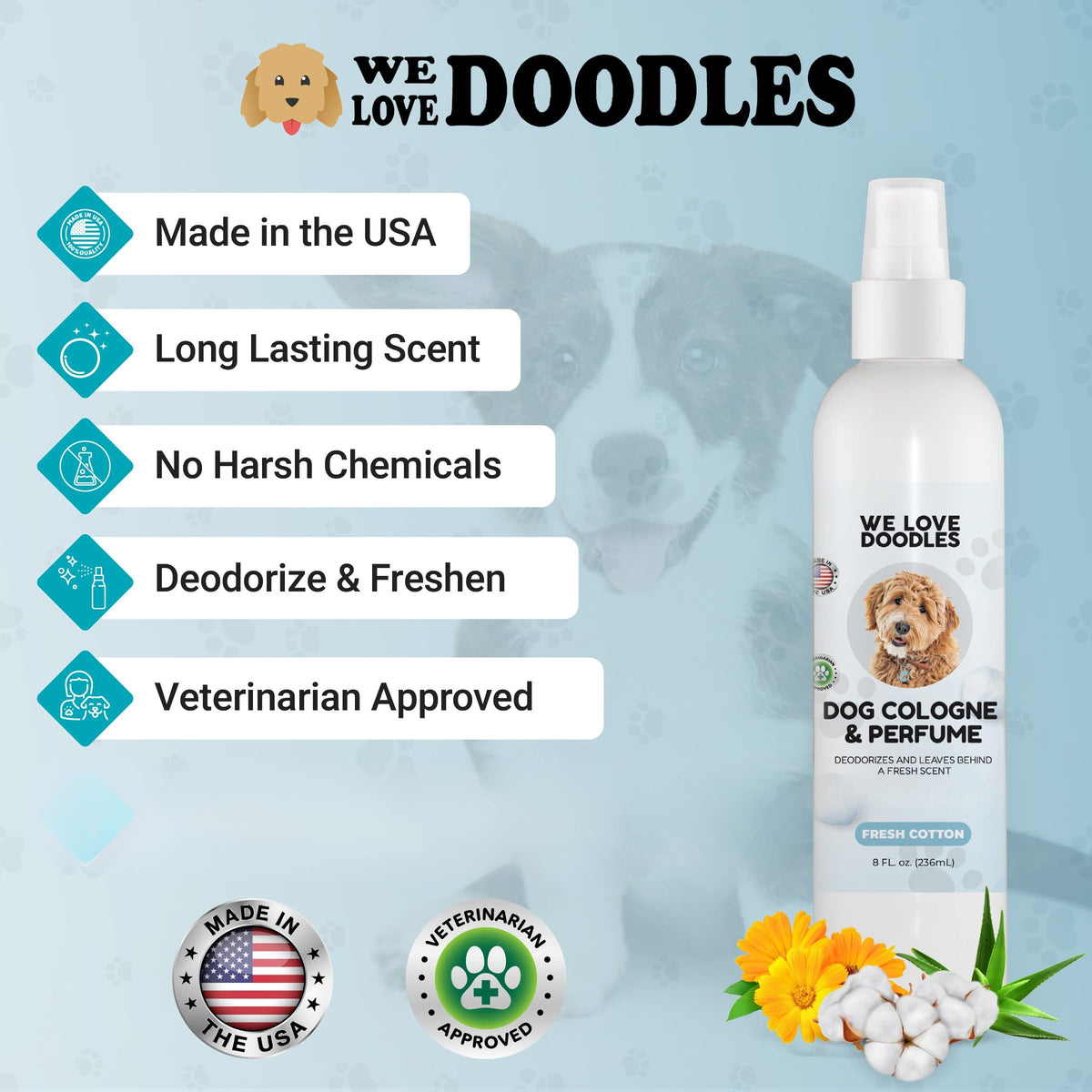 Dog Cologne & Perfume and Large Slicker Brush Bundle L738