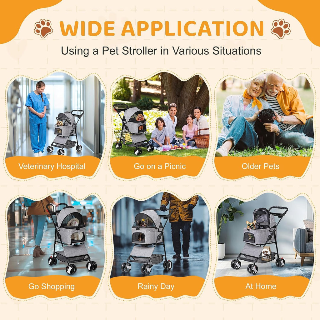 3 in1 Foldable Pet Stroller with 4 Wheels X41563