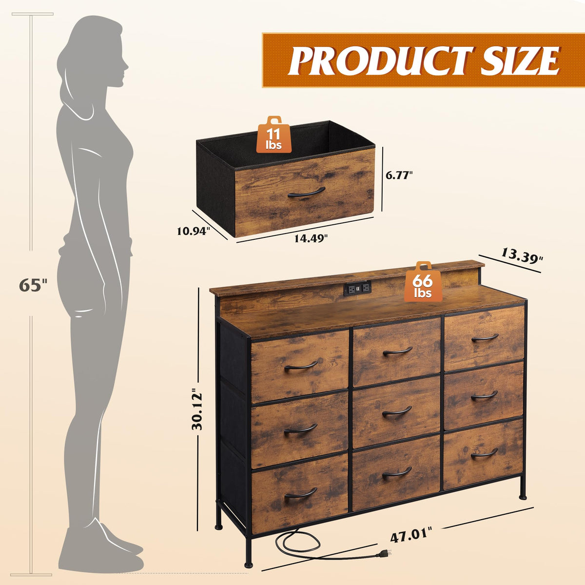 Rustic Brown 2-Pack Dresser TV Stand Z23262