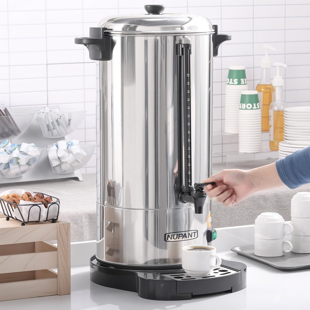 100 Cup Stainless Steel Coffee Urn with Keep Warm Mode Q50897