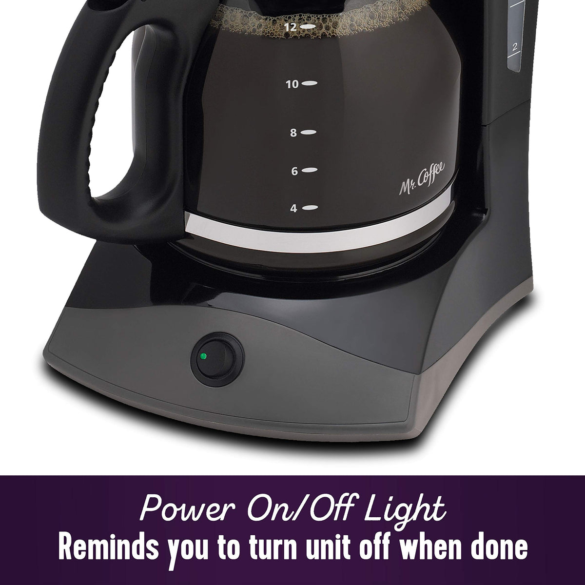 Black 12 Cup Coffee Maker with Glass Carafe D947933