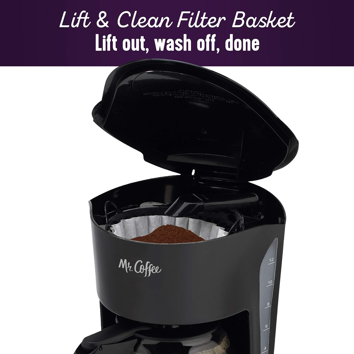 Black 12 Cup Coffee Maker with Glass Carafe D947933