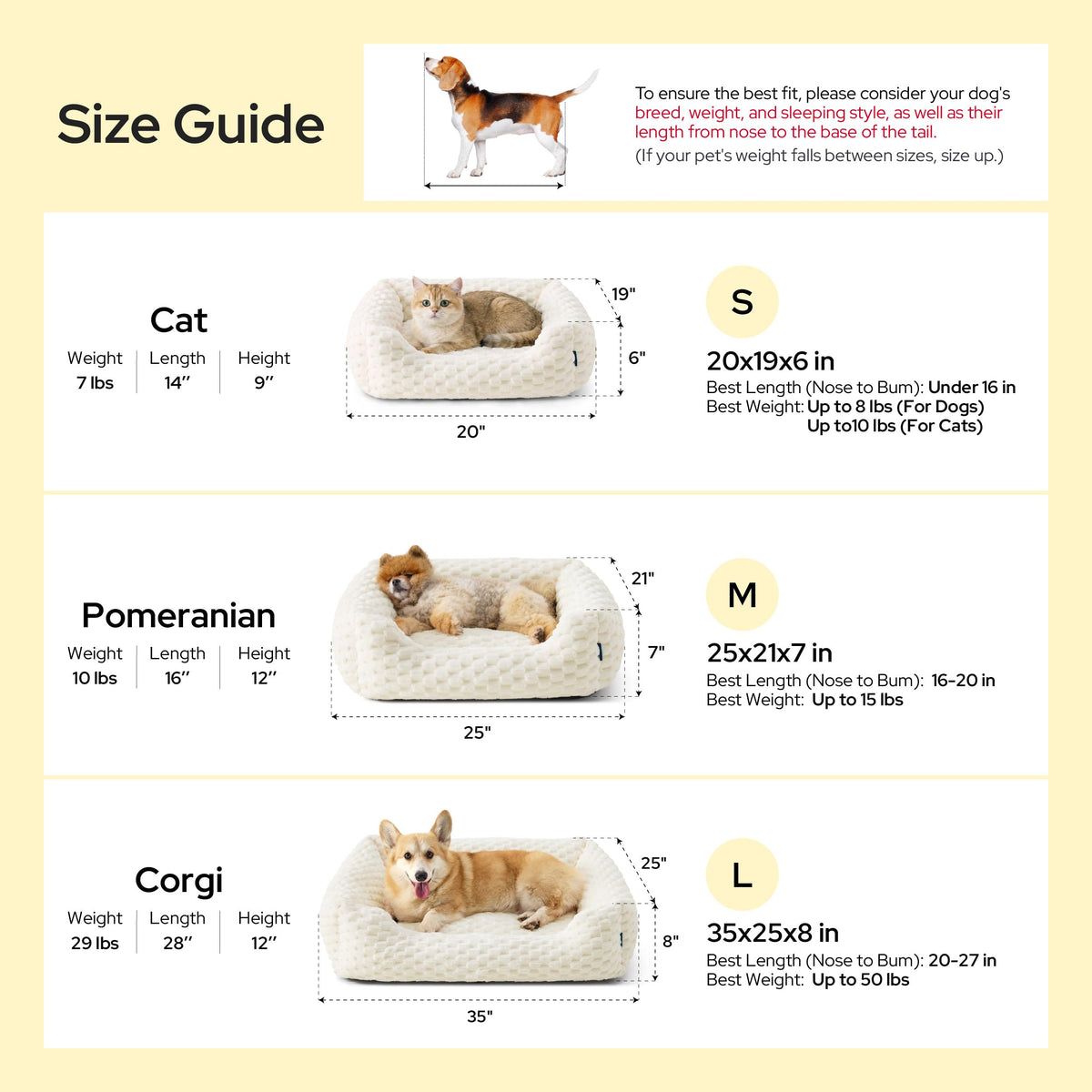 Washable Fluffy Dog Bed I413