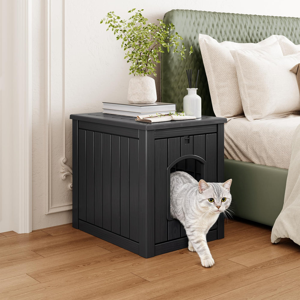 Weatherproof Resin Cat House with Hidden Litter Box Z735