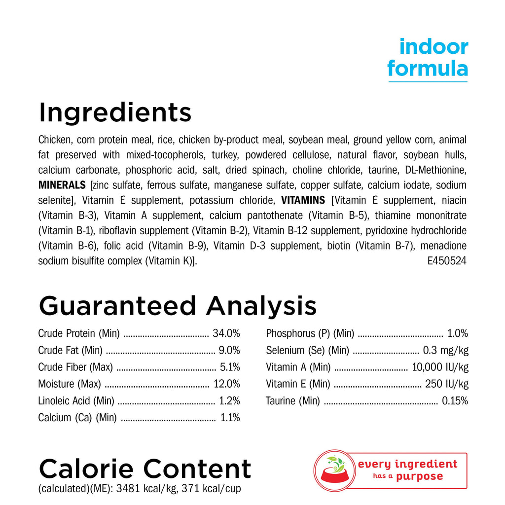 Indoor Dry Cat Food 13 lb Bag C359