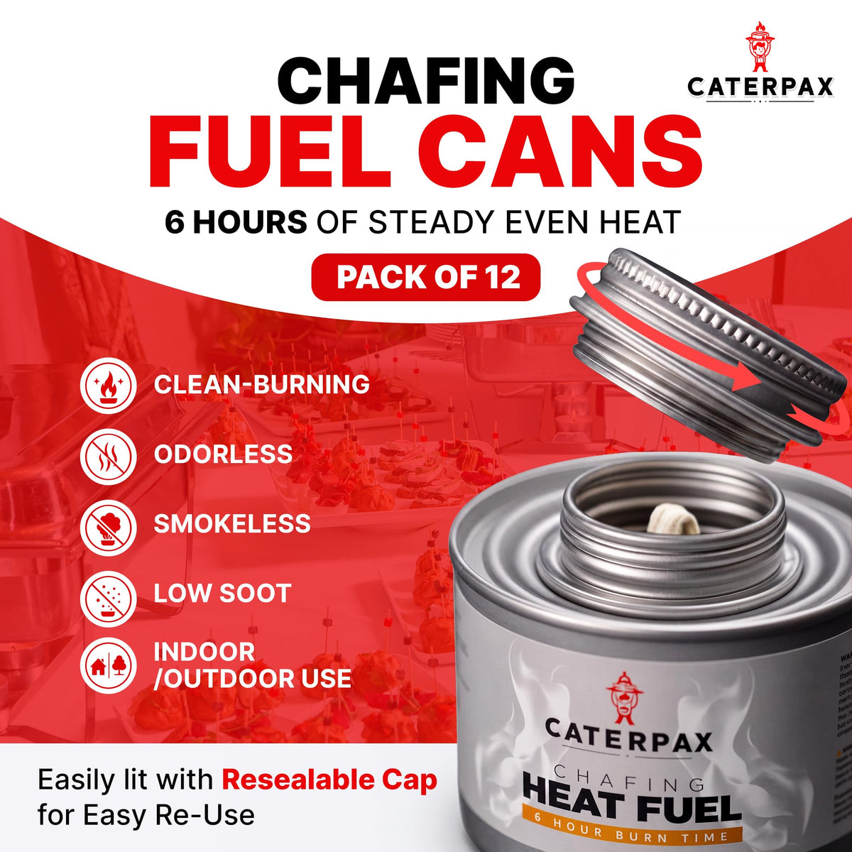 6 Hour Chafing Fuel Cans 12 Pack J3788