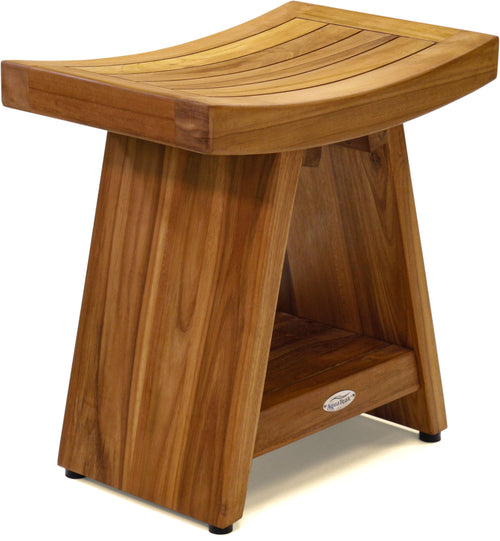 18" Teak Shower Bench with Shelf Q83122