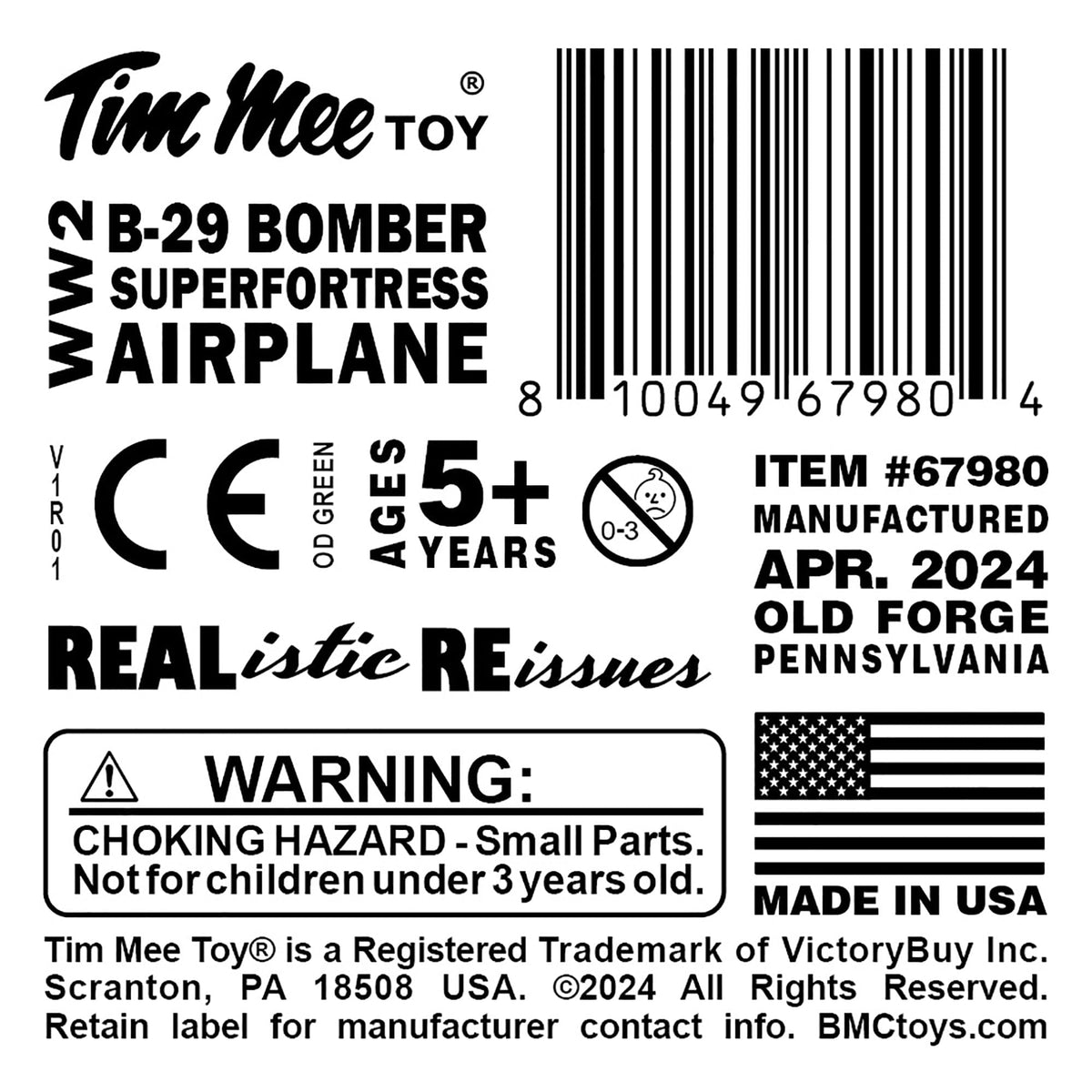 OD Green Plastic Bomber Plane O9672