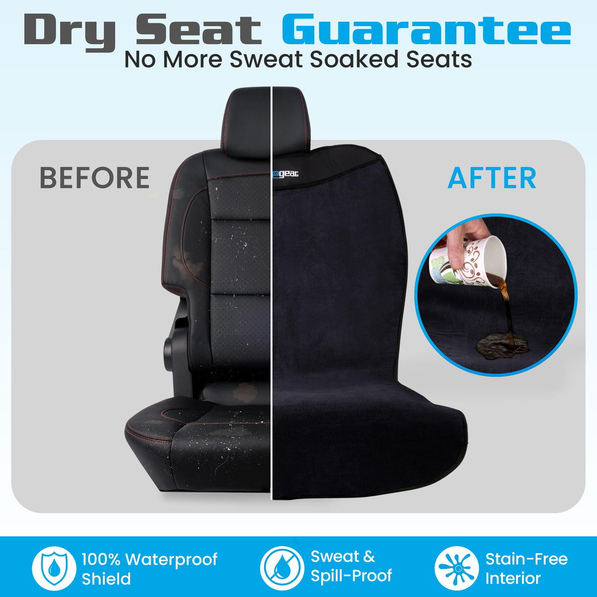 Waterproof Car Seat Cover & Protector, Black K4235