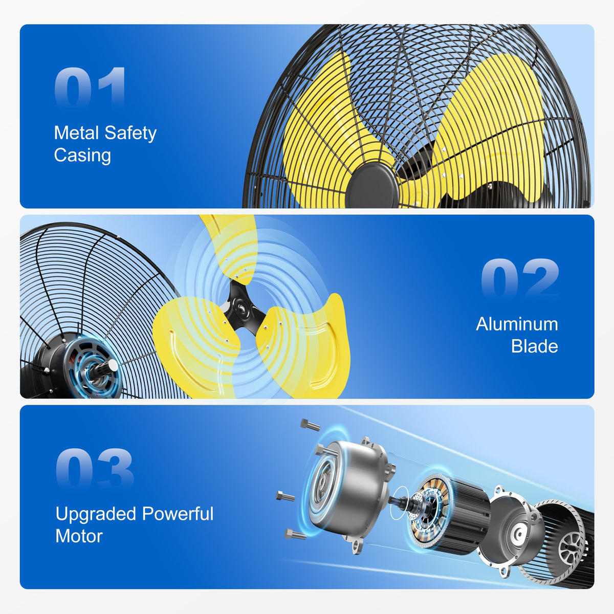 20 Inch 3-Speed Oscillating Wall Mount Fan G6644