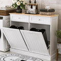 White 2x13 Gallons Tilt Out Trash Can Cabinet L36994