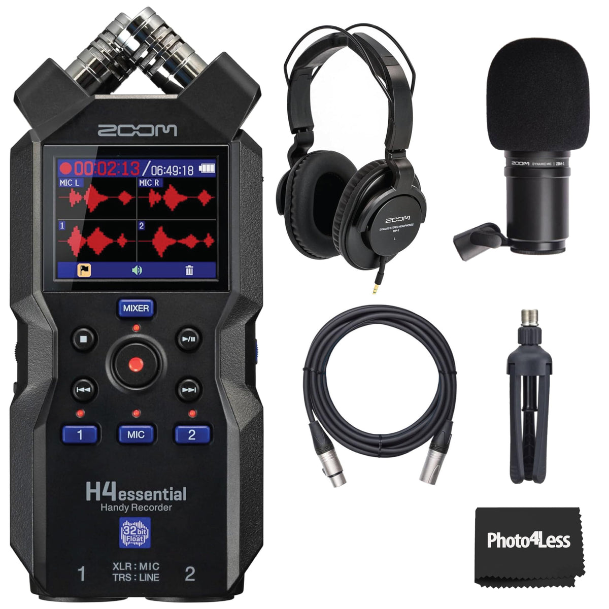 4-Track Handy Recorder with 32-Bit Float, Stereo Microphones, 2 XLR/TRS Combo Inputs A259