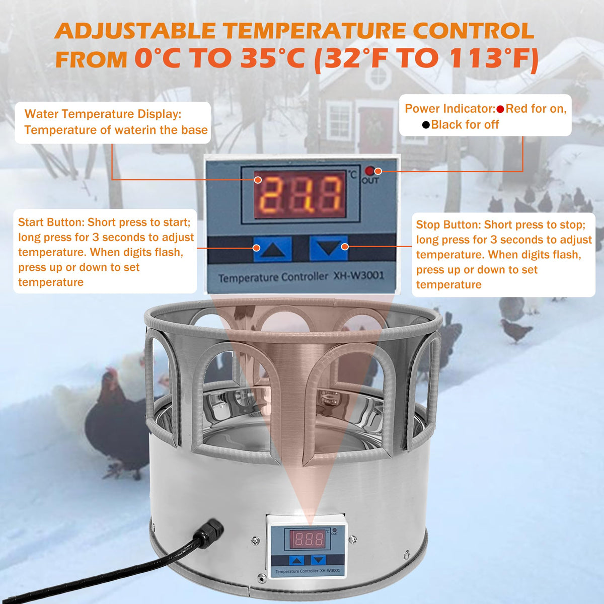 5 Gallon Heated Poultry Waterer R21697