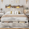 Queen Bed Frame with 3 Storage Drawers & Headboard Q53339