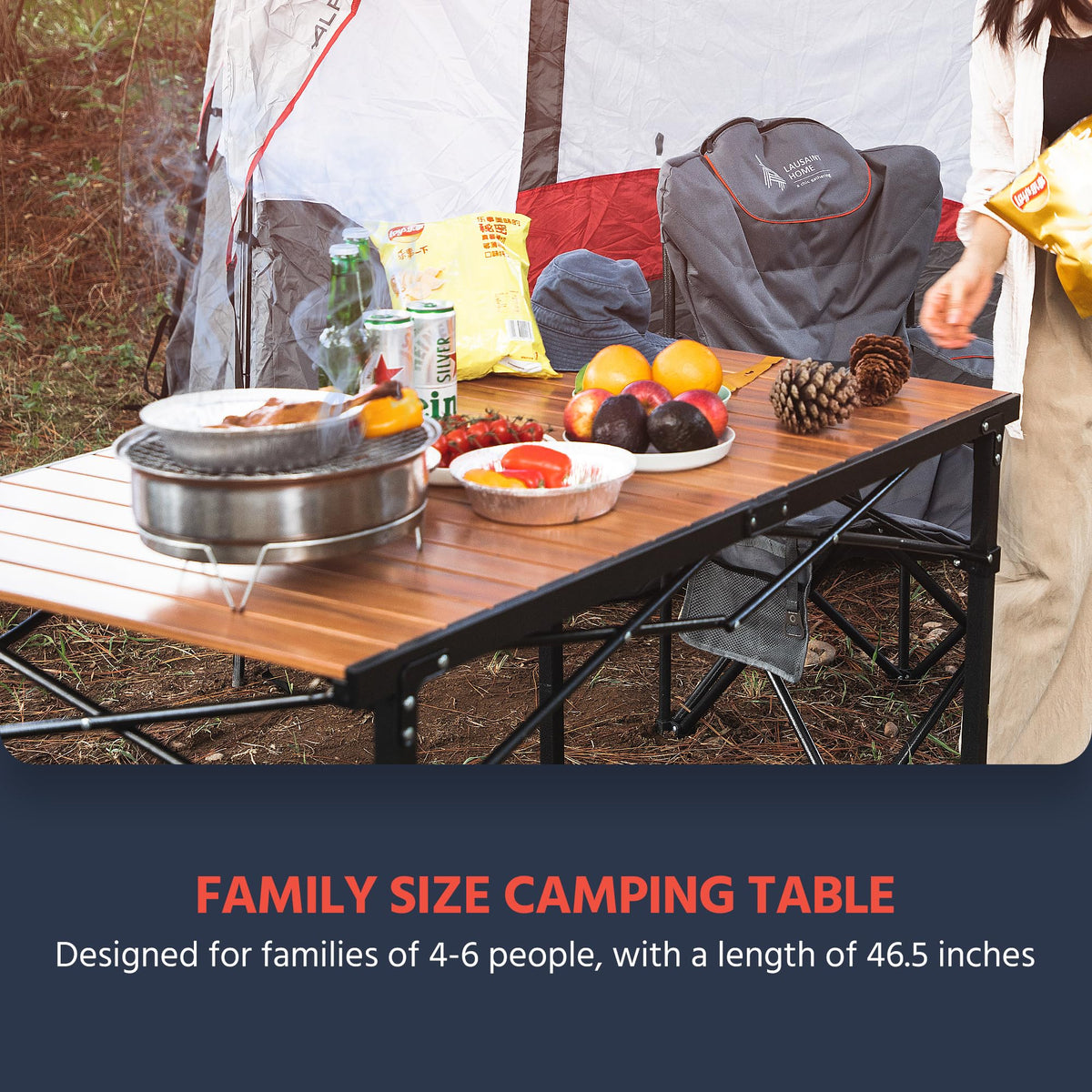 Large Adjustable Height Aluminum Camping Table Z274
