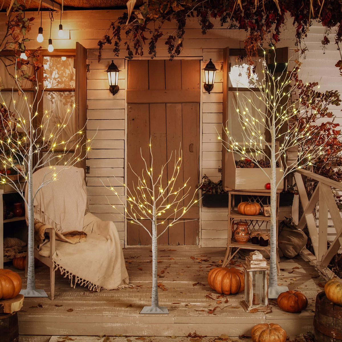 LED Birch Tree Light Set 4ft 6ft 8ft Warm White 3-Pack M507