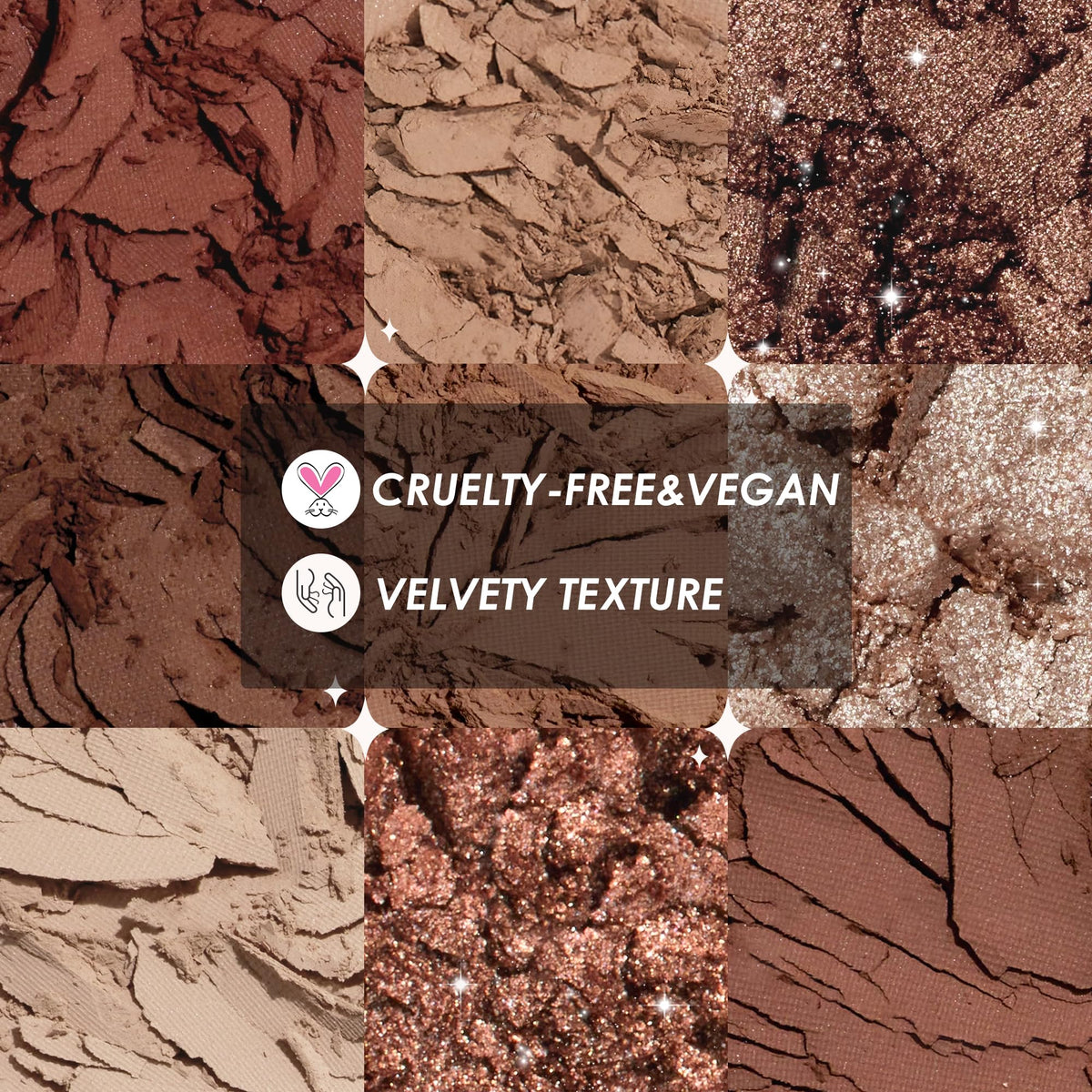 9 Colors Brown & Copper Eyeshadow Palette with Matte & Shimmer Finishes R669349