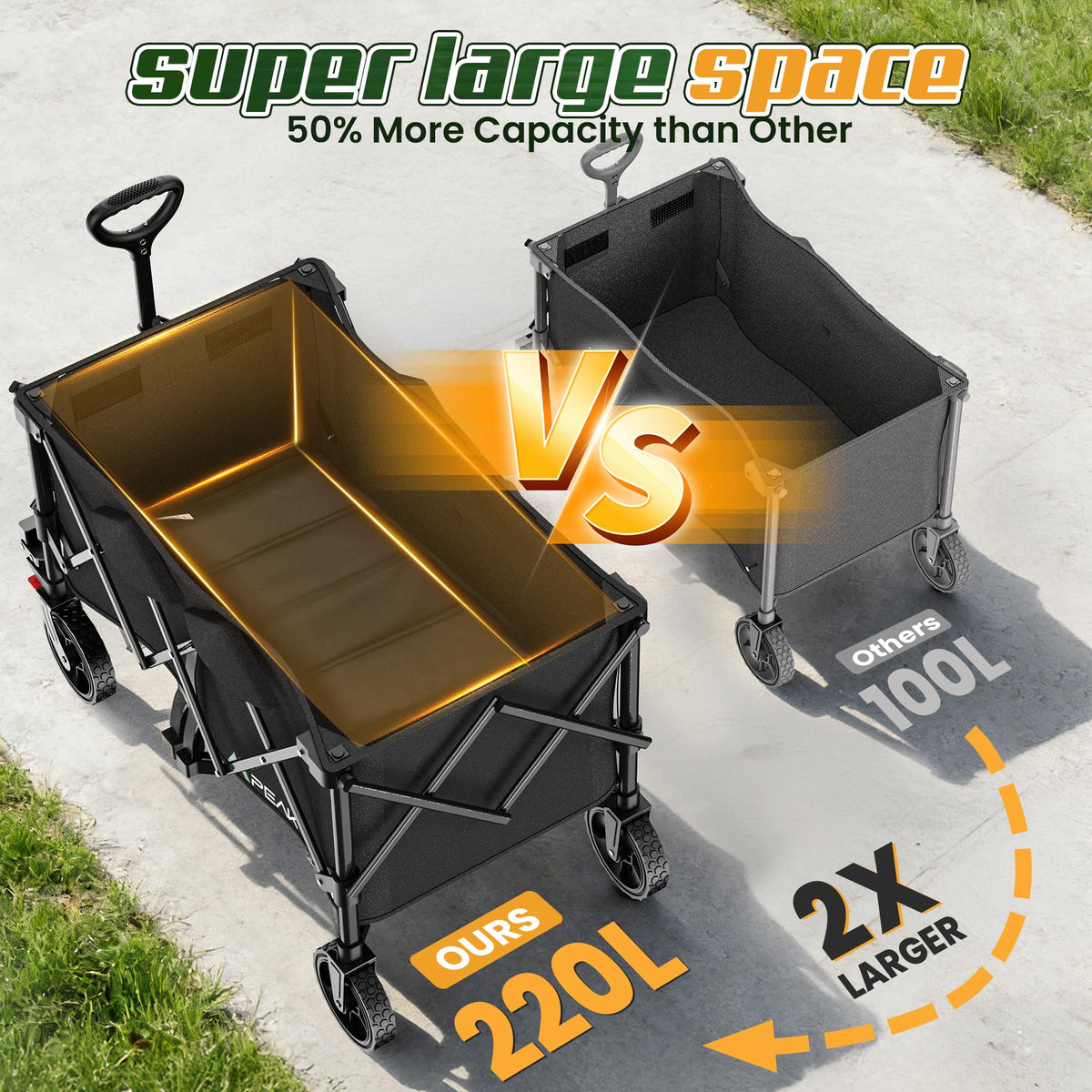Collapsible Wagon Cart with Wheels U98462