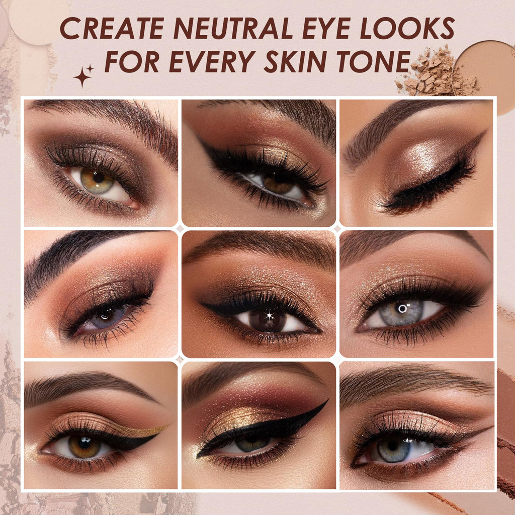 9 Colors Brown & Copper Eyeshadow Palette with Matte & Shimmer Finishes R669349